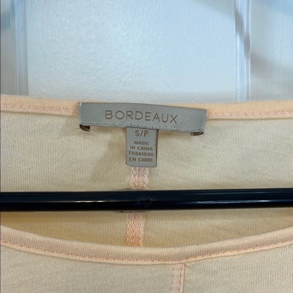 Bordeaux Semi Sheer Peachy Orange Dolman Sleeve Boxy Fit Blouse - Size Small - Picture 2 of 10